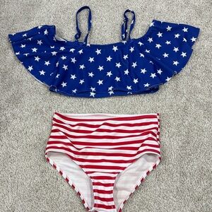 Kids Patriotic Star and Stripe Bikini